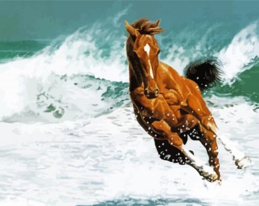 Brown Horse Beach paint by number