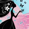 Butterfly Girl Silhouette paint by number
