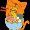 Cat Eating Ramen Illustration paint by number