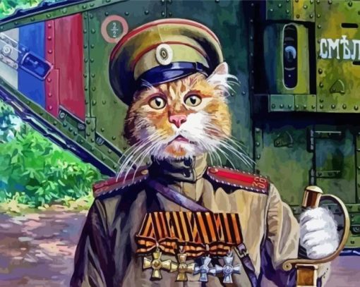 Cat Soldier paint by number