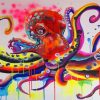 Colorful Red Octopus paint by number