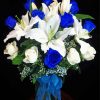 Cool White And Blue Flowers paint by number