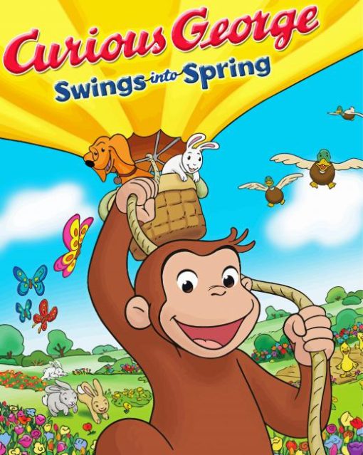 Curious George Swings Into Spring paint by number