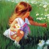 Cute Baby Girl With Flowers paint by number