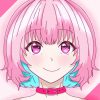 Cute Anime Girl With Pink And Blue Hair paint by number