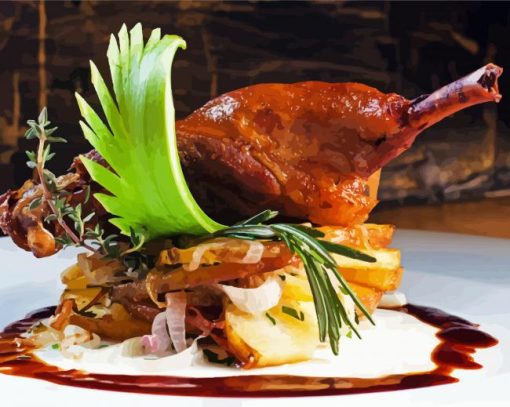 Duck Confit French Food paint by number