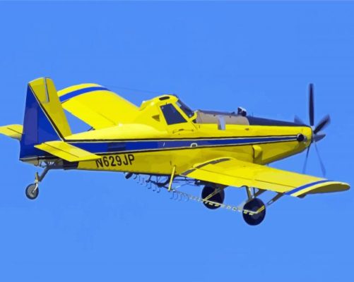 Flying Crop Duster Plane paint by number