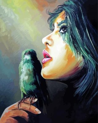 Girl And Birds Art paint by number