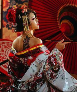 Gorgeous Japanese Girl paint by number