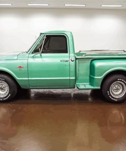 Green Chevy Stepside Car paint by number