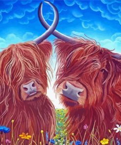 Highland Cows Art paint by number