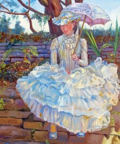 Lonely Lady With Parasol Paint by number