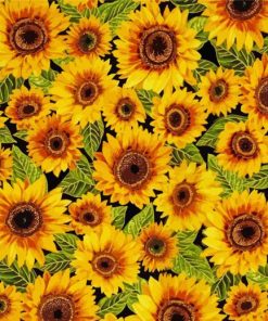 Metallic Sunflowers paint by number