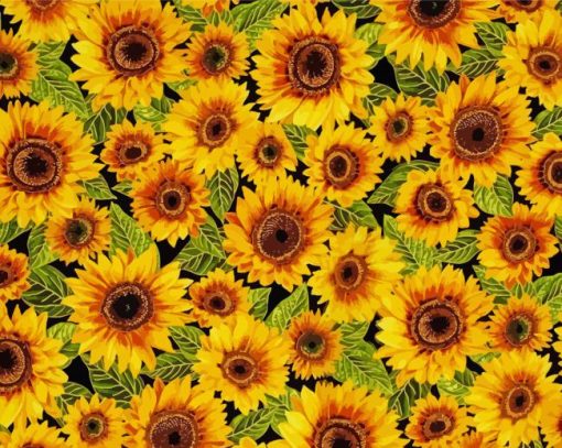 Metallic Sunflowers paint by number