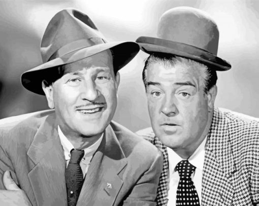 Monochrome Abbott And Costello paint by number