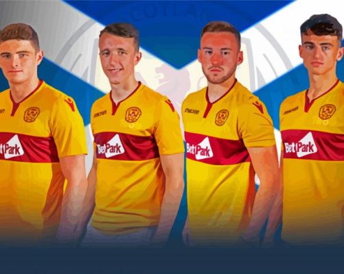 Motherwell Football Players Paint by number