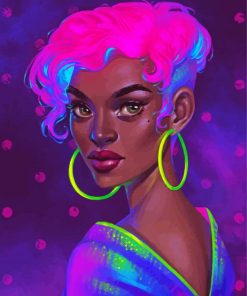 Neon Black Girl paint by number