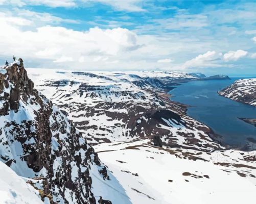 Newfoundland Skiing Landscape paint by number