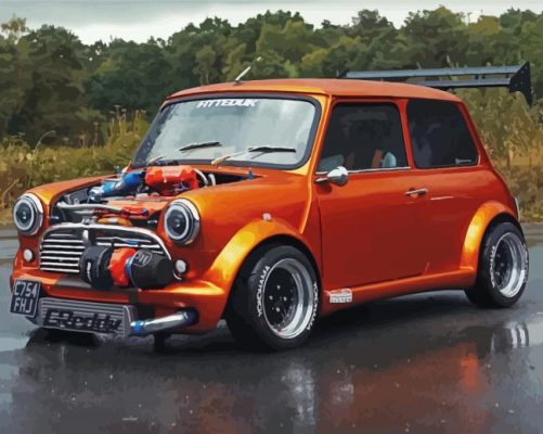 Orange Austin Mini paint by number