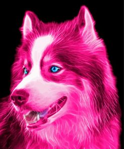 Pink Dog Art paint by number