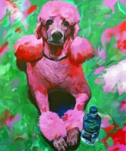 Pink Poodle Illustration paint by number