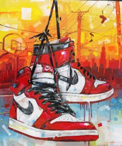 Red Air Jordan paint by number