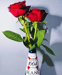 Red Roses In Bottles paint by number