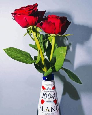 Red Roses In Bottles paint by number