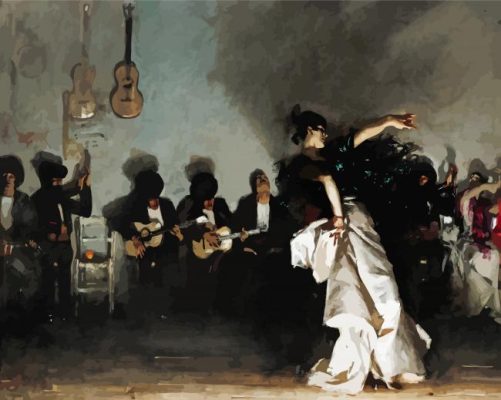 Sargent El Jaleo By John Singer Sargent paint by number