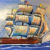 Uss Constitution Ship Art paint by number