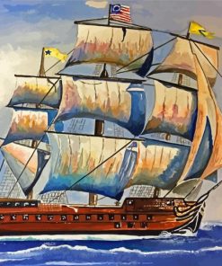 Uss Constitution Ship Art paint by number
