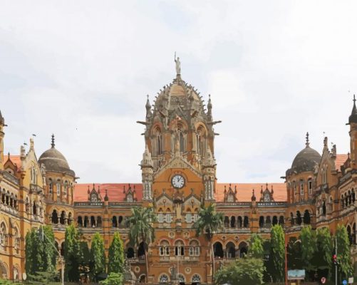 Victoria Terminus Train Station paint by number