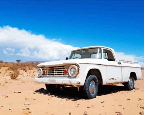 Vintage Truck In Desert paint by number