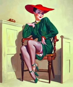 Vintage Lady By Gil Elgren paint by number