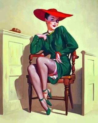 Vintage Lady By Gil Elgren paint by number