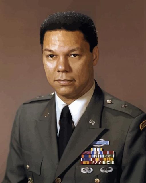 Young Colin Powell paint by number