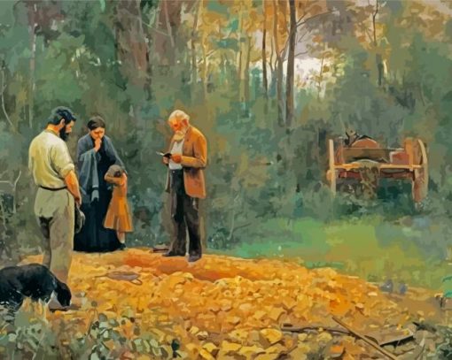 A Bush Burial Frederick Cubbin paint by number
