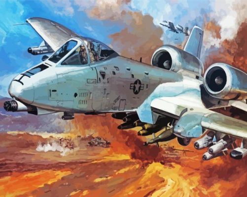 A10 Aircraft Illustration Art paint by number