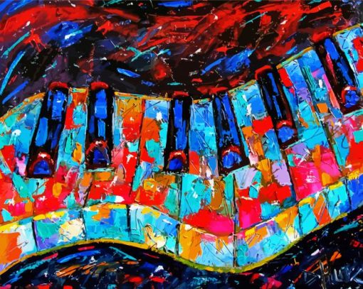 Abstract Colorful Piano paint by number