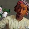 African Black Woman With Flowers paint by number