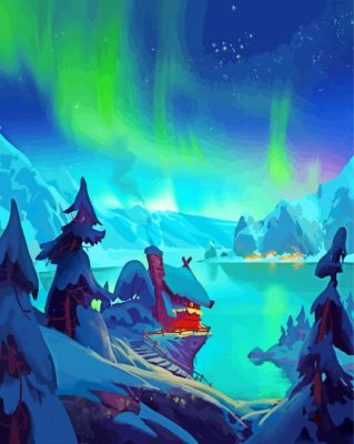 Alaska Background Illustration paint by number