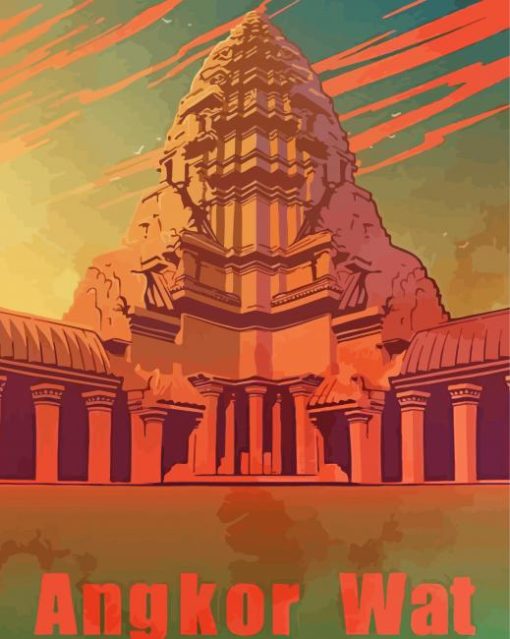 Angkor Thom Poster paint by number