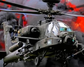 Apache Helicopter Paint By Numbers - Paintings by Numbers