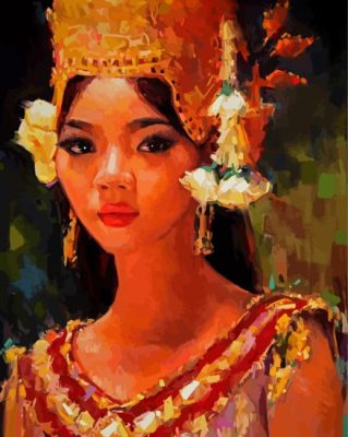 Apsara Dancer Cambodia Art Paint by number