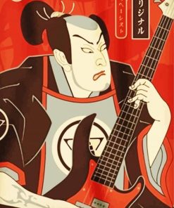 Asian Bass Player Art paint by number