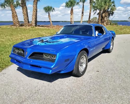 Blue Trans Am Car paint by number