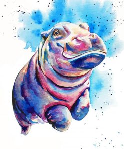 Baby Hippo Art paint by number