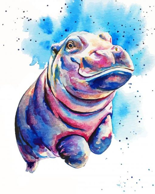 Baby Hippo Art paint by number