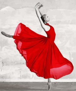 Ballet Dancer In Red paint by number