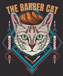 Barber Cat Illustration paint by number